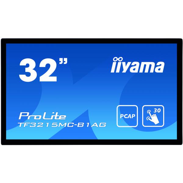 Iiyama ProLite TF3215MC-B1AG Monitor PC 81,3 cm [32] 1920 x 1080 Pixel Full HD LED Touch screen Chiosco Nero (iiyama ProLite TF3215MC-B1AG - Monitor a LED - 32 - telaio aperto - touchscreen - 1920 x 1080 Full HD [1080p] @ 60 Hz - A-MVA3 - 500 cd/m? -...