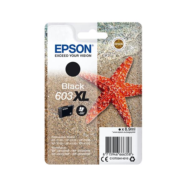Epson Singlepack Black 603XL Ink (EPSON STARFISH 603XL BLACK SINGLEPACK INK)Epson8715946666365C13T03A14020