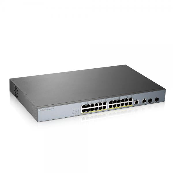 Zyxel GS1350-26HP-EU0101F switch di rete Gestito L2 Gigabit Ethernet [10/100/1000] Supporto Power over Ethernet [PoE] Grigio (Zyxel GS1350-26HP - Switch - intelligente - 24 x 10/100/1000 [PoE+] + 2 x SFP Gigabit combo [uplink] - desktop, montabile su...