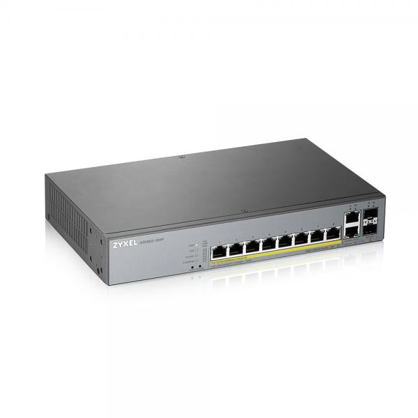 Zyxel GS1350-12HP-EU0101F switch di rete Gestito L2 Gigabit Ethernet [10/100/1000] Supporto Power over Ethernet [PoE] Grigio (Zyxel GS1350-12HP - Switch - intelligente - 8 x 10/100/1000 [PoE+] + 2 x 10/100/1000 [uplink] + 2 x Gigabit SFP [uplink] - d...