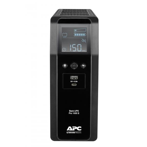 APC BR1600SI gruppo di continuità [UPS] A linea interattiva 1,6 kVA 960 W 8 presa[e] AC (BACK UPS PRO BR 1600VA - SINEWAVE8 OUTLETS AVR LCD INTERF)ApcBR1600SI