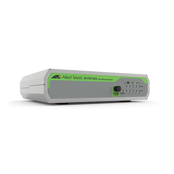 Allied Telesis FS710/5 Non gestito Fast Ethernet [10/100] Verde, Grigio (5-port 10/100TX unmanaged switch with in AT-FS710/5-30)Allied Telesis0767035211770AT-FS710/5-30