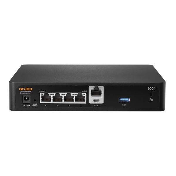 HPE Aruba Networking 9004 [RW] 4-Port GbE RJ45 2K Clients - 32 APs Gateway (HPE Aruba 9004 [RW] - Gateway - 4 ports - 1GbE - ZigBee, NFC, Bluetooth - cloud-managed - BTO)HpeR1B21A