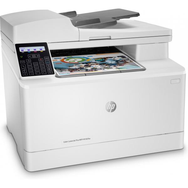 HP LaserJet Pro M183fw Wireless Multifunction Colore Stampante, Fotocopiatrice, scanner; Fronte/retro (Color Laserjet Pro Mfp - M183Fw, Print, Copy, Scan, - Fax, 35-Sheet Adf Energy Efficient Strong Security Dualband Wi-Fi - Warranty: 12M)Hp7KW56A