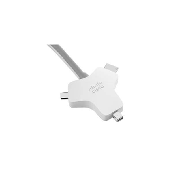 Cisco CAB-HDMI-MUL4K-2M= cavo e adattatore video 2,5 m HDMI tipo A [Standard] HDMI + Mini DisplayPort + USB Type-C Argento (Cisco Multi-head - Video / audio / data cable - HDMI male to HDMI, Mini DisplayPort, 24 pin USB-C male - 2.5 m - for Webex Boa...