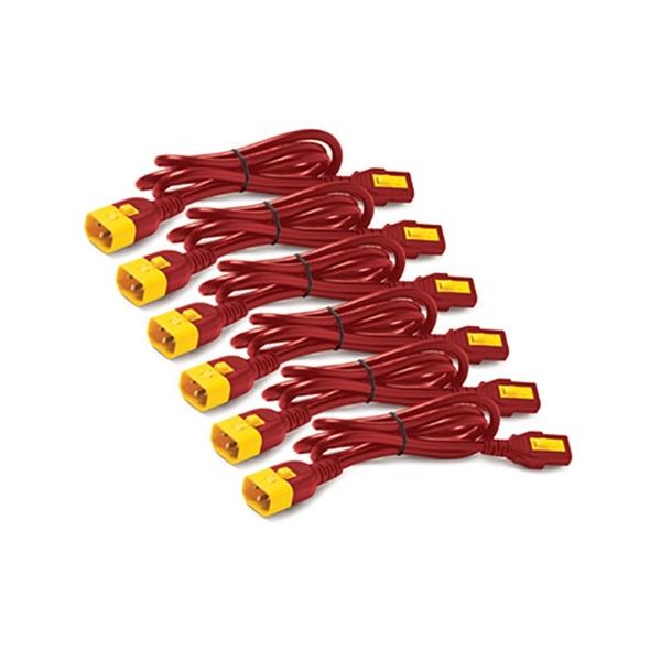 APC AP8702S-WWX340 cavo di alimentazione Rosso 0,61 m Accoppiatore C13 Accoppiatore C14 (6 x Locking Power Cord C13:C14 0.6m Red)Apc0731304329473AP8702S-WWX340