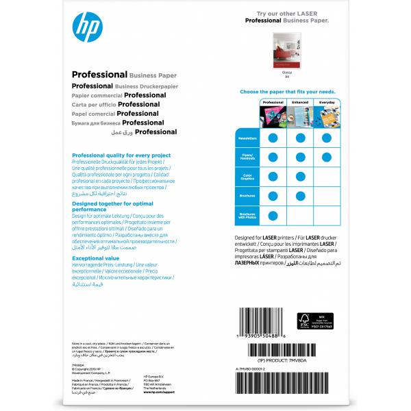 HP Carta opaca professionale originale certificata FSC, per stampa laser: confezione da 150 fogli/A4/210 x 297 mm, 200 g/m2 (HP PROF MATTE LJ A4 200G 150SH - FSC PAPER)Hp01939055048867MV80A