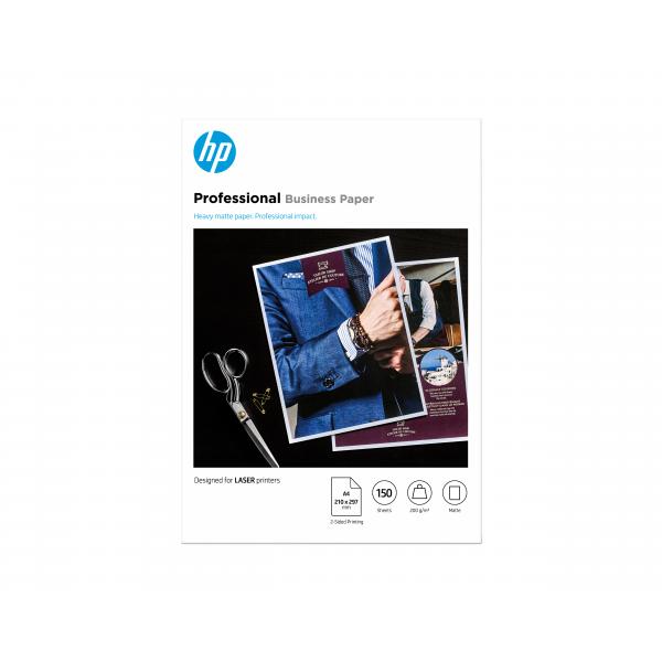 HP Carta opaca professionale originale certificata FSC, per stampa laser: confezione da 150 fogli/A4/210 x 297 mm, 200 g/m2 (HP PROF MATTE LJ A4 200G 150SH - FSC PAPER)Hp01939055048867MV80A