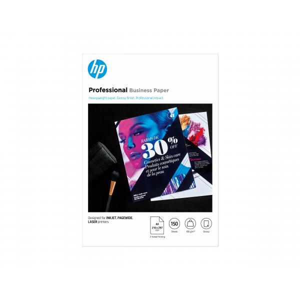 HP Carta lucida Professional Business, 180 g/m2 A4 [210 x 297 mm], 150 fogli (HP PROF BIZ GLS 180G A4 150SH FSC PA)Hp3VK91A
