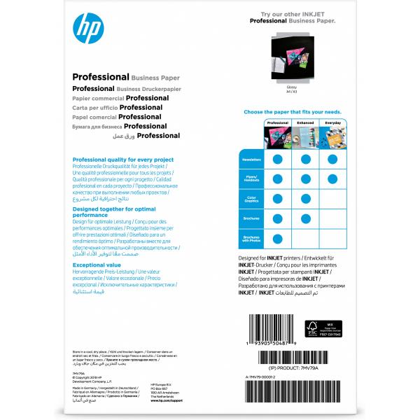 HP Carta opaca Professional Business, 180 g/m2, A4 [210 x 297 mm], 150 fogli (HP PROF MATTE IJ A4 180G 150SH - FSC PAPER)Hp01939055048797MV79A