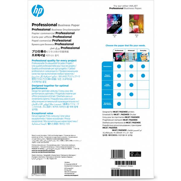 HP Carta professionale patinata multiuso originale , certificata FSC: confezione da 150 fogli, 180 g/m, formato A3/297 x 420 mm (^HP PRO BIZ GLS A3 180G 150SH FSC PA)Hp7MV84A