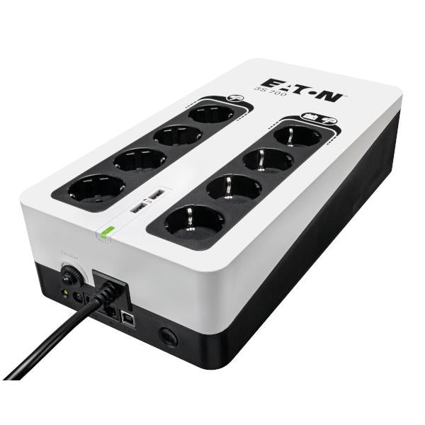 Eaton 3S700D gruppo di continuità [UPS] Standby [Offline] 0,7 kVA 420 W 8 presa[e] AC (Eaton 3S 700 - UPS - 220-240 V c.a. V - 420 watt - 700 VA - 1 fase - USB - connettori di uscita 8)Eaton3S700D