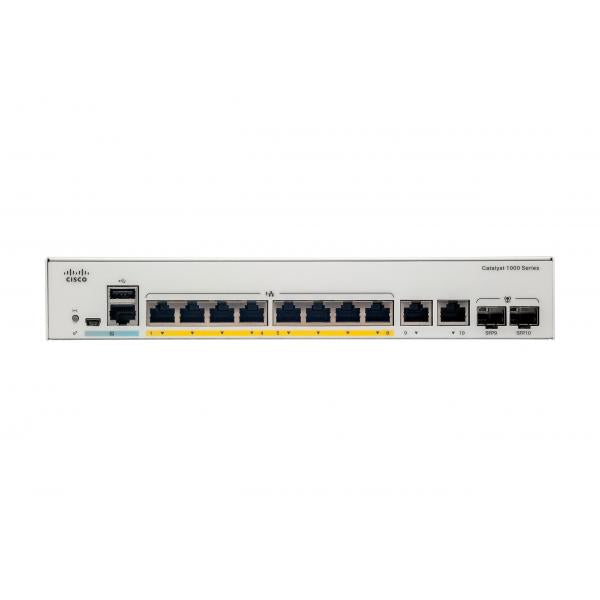 Cisco Catalyst C1000-8P-E-2G-L switch di rete Gestito L2 Gigabit Ethernet [10/100/1000] Supporto Power over Ethernet [PoE] Grigio (Cisco Catalyst 1000-8P-E-2G-L - Switch - Managed - 4 x 10/100/1000 [PoE+] + 4 x 10/100/1000 + 2 x combo Gigabit SFP [up...