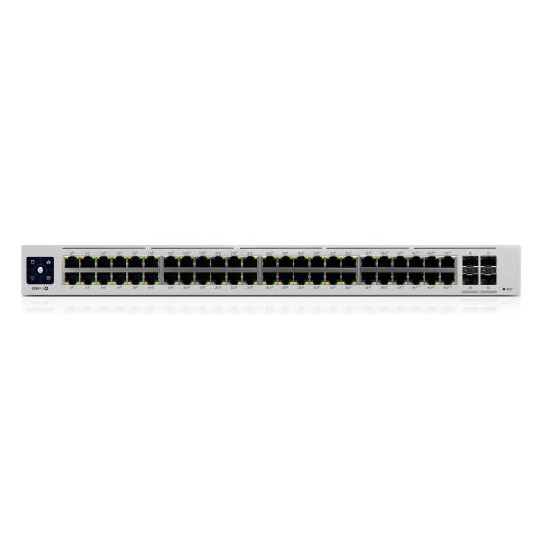Ubiquiti UniFi Pro 48-Port PoE Gestito L2/L3 Gigabit Ethernet [10/100/1000] Supporto Power over Ethernet [PoE] 1U Argento (Ubiquiti UniFi Switch USW-PRO-48-POE - Switch - L3 - gestito - 48 x 10/100/1000 [40 PoE+, 8 PoE++] + 4 x 10 Gigabit SFP+ [uplin...