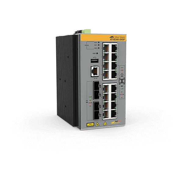 Allied Telesis AT-IE340-20GP-80 Gestito L3 Gigabit Ethernet [10/100/1000] Supporto Power over Ethernet [PoE] Grigio (L3 INDUST ETHERNET SWITCH - 16X10/100/1000-T POE+4X SFP PORT)Allied Telesis0767035217550AT-IE340-20GP-80