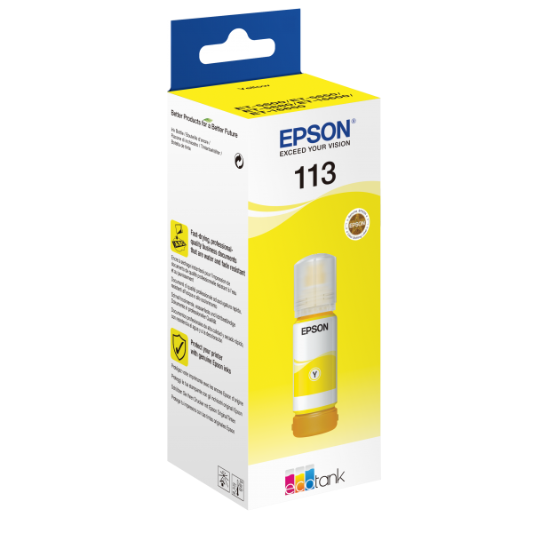 Epson 113 EcoTank Pigment Yellow ink bottle (Epson EcoTank 113 - gul - original - b)EpsonC13T06B440