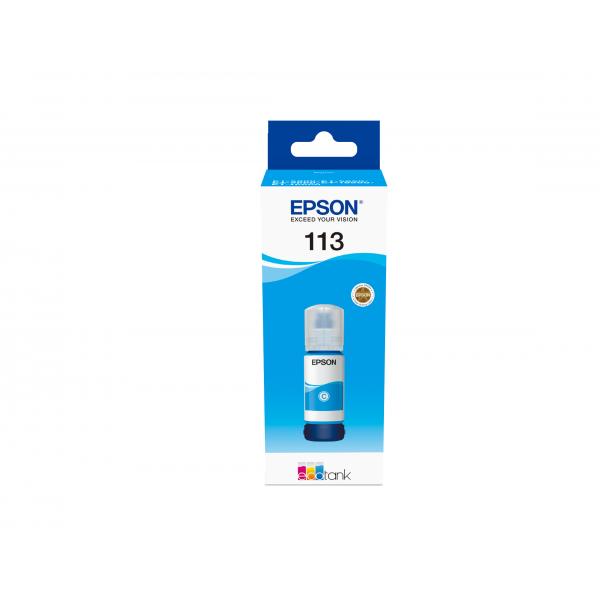 Epson 113 EcoTank Pigment Cyan ink bottle (Epson EcoTank 113 - cyan - original -)EpsonC13T06B240