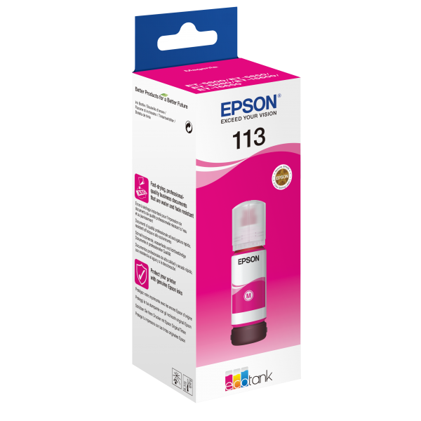 Epson 113 EcoTank Pigment Magenta ink bottle (113 ECOTANK PIGMENT MAGENTA - INK BOTTLE)EpsonC13T06B340