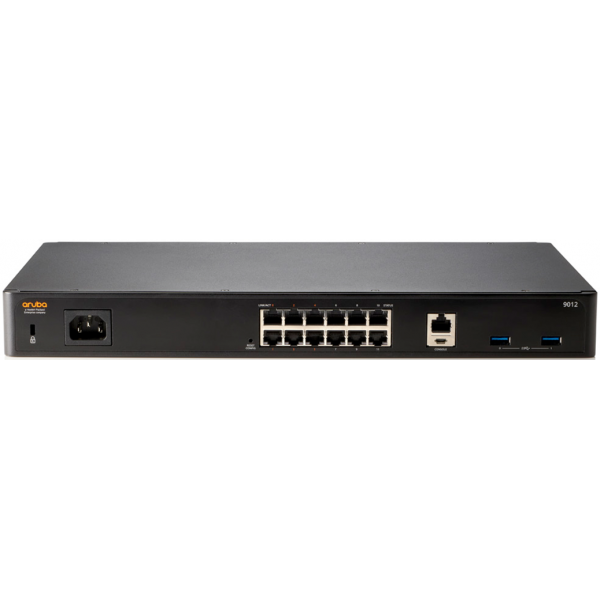 HPE Aruba Networking 9012 [RW] 12xGbE 6xPoE+ Branch 2K Clients - 32 APs Gateway (Aruba 9012 [RW] Gateway STOCK,4 Gbps, 4096 VLANs, 12x RJ-45, 6x PoE+, 2x USB 3.0, micro USB, 43.7x395x260 mm)Hpe0190017325088R1B32A