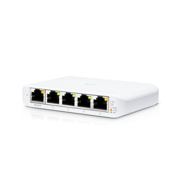 Ubiquiti UniFi USW Flex Mini Gestito Gigabit Ethernet [10/100/1000] Supporto Power over Ethernet [PoE] Bianco (Ubiquiti Switch UniFi 5xRJ45 GBit Compact [inkl. NT] Powered by 802.3af/at PoE or USB Type C, Fanless)UbiquitiUSW-FLEX-MINI