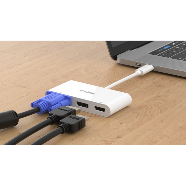D-Link DUB-V310 replicatore di porte e docking station per laptop Cablato USB 3.2 Gen 1 [3.1 Gen 1] Type-C Bianco (D-Link DUB-V310 - videoadapter - 11 cm)D-linkDUB-V310