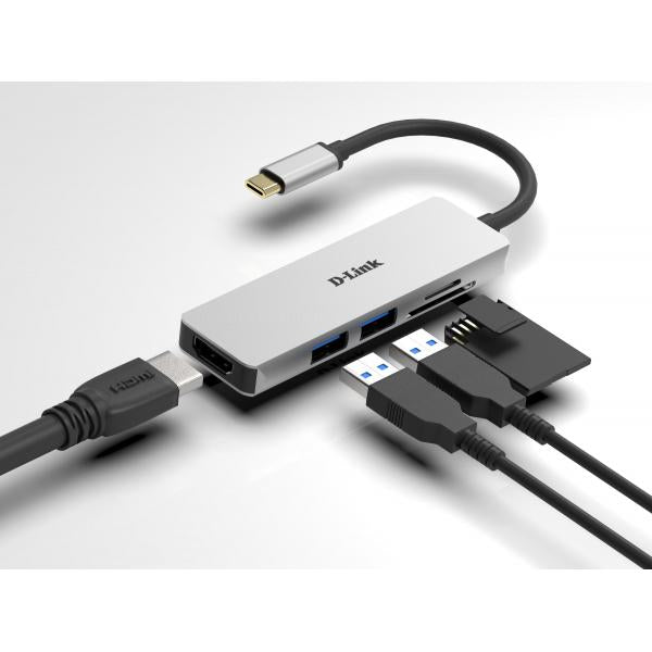D-Link DUB-M530 replicatore di porte e docking station per laptop Cablato USB 3.2 Gen 1 [3.1 Gen 1] Type-C Alluminio (D-Link DUB-M530 - dockingstation - USB)D-link0790069447822DUB-M530