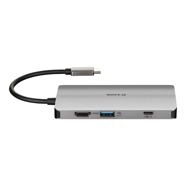 D-Link DUB-M810 replicatore di porte e docking station per laptop Cablato USB 3.2 Gen 1 [3.1 Gen 1] Type-C Alluminio (8-IN-1 USB-C HUB WITH HDMI - ETHERNET/CARD READER/POWER DELIV)D-link0790069450471DUB-M810