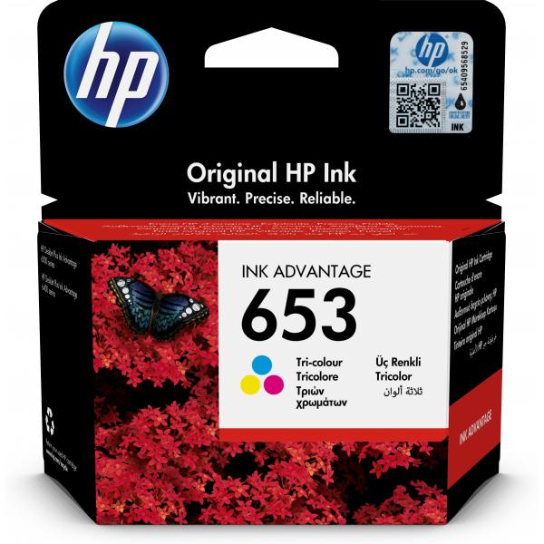 HP Cartuccia inchiostro tricromia originale Advantage 653 (HP 653 - farve [cyan, magenta, gul] -)Hp3YM74AE