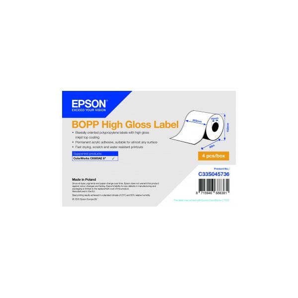 Epson C33S045736 etichetta per stampante (BOPP HIGH GLOSS LABELCONTINUOUS - ROLL 203MMX68M)Epson8715946688381C33S045736