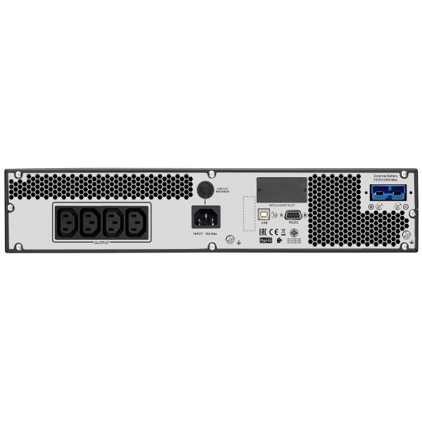 APC SRV2KRILRK gruppo di continuità [UPS] Doppia conversione [online] 2 kVA 1600 W 4 presa[e] AC (APC Easy UPS SRV SRV2KRILRK - UPS [montabile in rack] - 220/230/240 V c.a. V - 1600 Watt - 2000 VA - USB, RS-232 - connettori di uscita 4 - PFC [fattore...