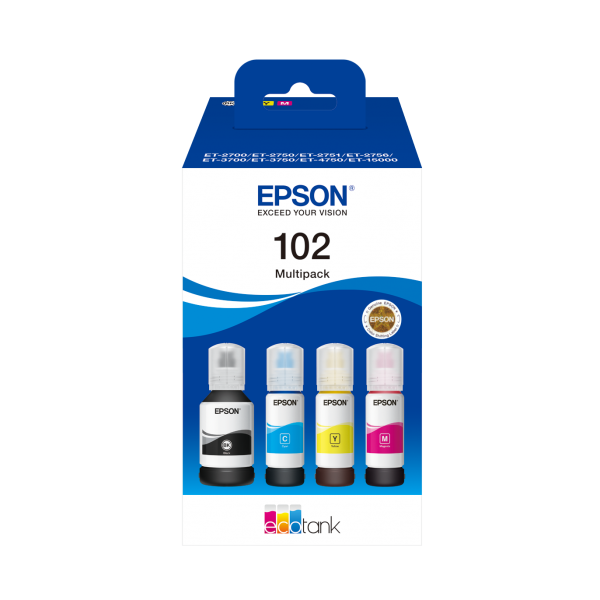 Epson 102 EcoTank 4-colour Multipack (102 ECOTANK 4-COLOUR MULTIPACK - [WE])EpsonC13T03R640