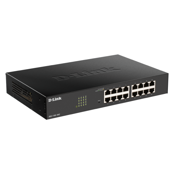 D-Link DGS-1100-16V2 switch di rete Gestito L2 Gigabit Ethernet [10/100/1000] Nero (D-Link DGS 1100-16V2 - Switch - smart - 16 x 10/100/1000 - desktop, rack-mountable)D-linkDGS-1100-16V2