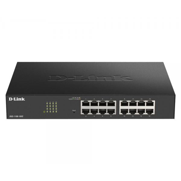 D-Link DGS-1100-16V2 switch di rete Gestito L2 Gigabit Ethernet [10/100/1000] Nero (D-Link DGS 1100-16V2 - Switch - smart - 16 x 10/100/1000 - desktop, rack-mountable)D-linkDGS-1100-16V2