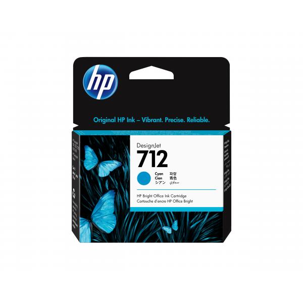 HP Cartuccia di inchiostro ciano originale DesignJet 712 da 29 ml (HP 712 29-ML CYAN DESIGNJET INK - CARTRIDGE)Hp3ED67A