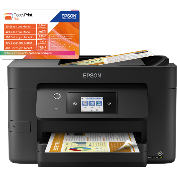 Epson WorkForce Pro WF-3825DWF, stampante multifunzione A4 getto d'inchiostro [stampa, scansione, copia], Display LCD 6.8cm, WiFi Direct, 3 mesi inchiostro incluso con ReadyPrint (Epson WorkForce Pro WF-3825DWF - multi)Epson8715946679792C11CJ07404