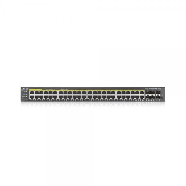 Zyxel GS2220-50HP-GB0101F switch di rete Gestito L2 Gigabit Ethernet [10/100/1000] Supporto Power over Ethernet [PoE] Nero (Zyxel GS2220-50HP - Switch - Managed - 44 x 10/100/1000 [PoE+] + 4 x combo Gigabit SFP + 2 x Gigabit SFP - rack-mountable - Po...