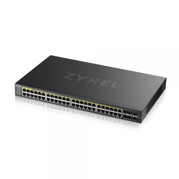 Zyxel GS2220-50HP-GB0101F switch di rete Gestito L2 Gigabit Ethernet [10/100/1000] Supporto Power over Ethernet [PoE] Nero (Zyxel GS2220-50HP - Switch - Managed - 44 x 10/100/1000 [PoE+] + 4 x combo Gigabit SFP + 2 x Gigabit SFP - rack-mountable - Po...