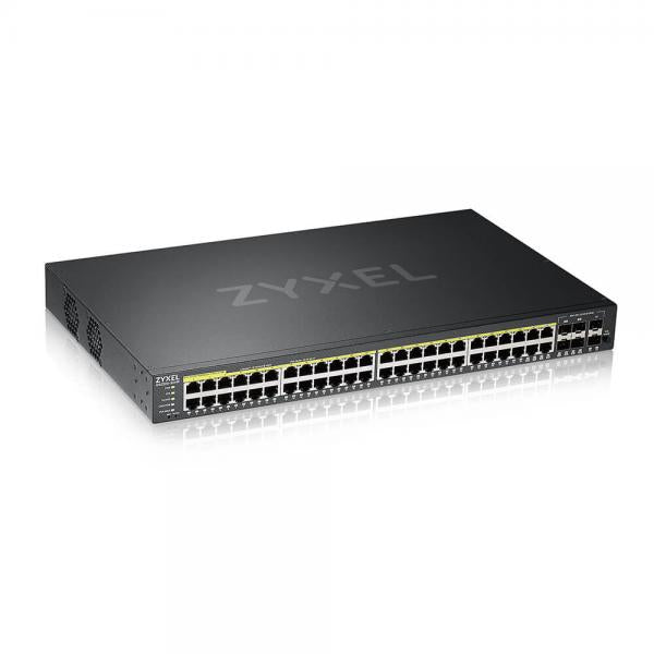 Zyxel GS2220-50HP-GB0101F switch di rete Gestito L2 Gigabit Ethernet [10/100/1000] Supporto Power over Ethernet [PoE] Nero (Zyxel GS2220-50HP - Switch - Managed - 44 x 10/100/1000 [PoE+] + 4 x combo Gigabit SFP + 2 x Gigabit SFP - rack-mountable - Po...