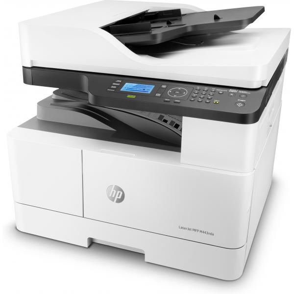 HP LaserJet M443nda Multifunction Bianco e nero Stampante, Solo Ethernet; Fotocopiatrice, scanner (HP LaserJet MFP M443nda - Stampante multifunzione - B/N - laser - A3/Ledger [297 x 432 mm] [originale] - A3/Ledger [supporti] - fino a 25 ppm [copia] -...