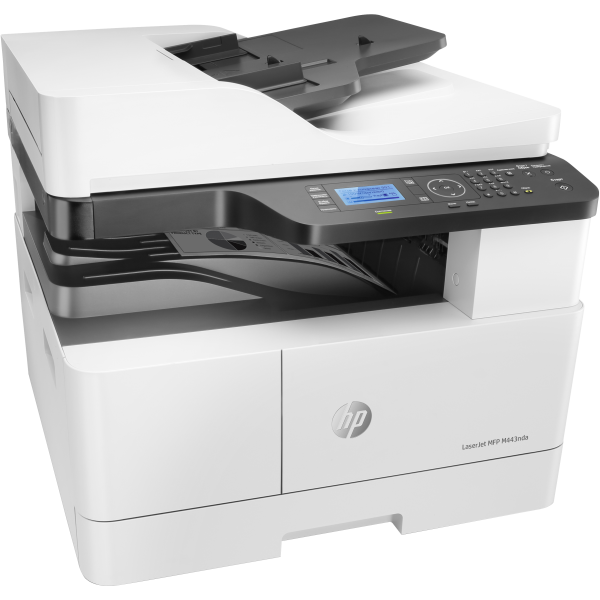 HP LaserJet M443nda Multifunction Bianco e nero Stampante, Solo Ethernet; Fotocopiatrice, scanner (HP LaserJet MFP M443nda - Stampante multifunzione - B/N - laser - A3/Ledger [297 x 432 mm] [originale] - A3/Ledger [supporti] - fino a 25 ppm [copia] -...