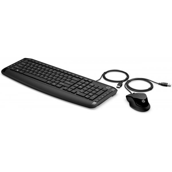 HP Pavilion Keyboard and Mouse 200 (Wired Keyboard Mouse 250 EU - Pavilion 200, Full-size - [100%], USB, Mechanical, QWERTY, Black, Mouse included - Warranty: 6M)Hp9DF28AA#ABB
