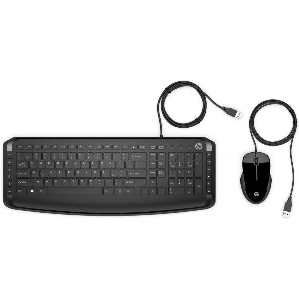 HP Pavilion Keyboard and Mouse 200 (Wired Keyboard Mouse 250 EU - Pavilion 200, Full-size - [100%], USB, Mechanical, QWERTY, Black, Mouse included - Warranty: 6M)Hp9DF28AA#ABB