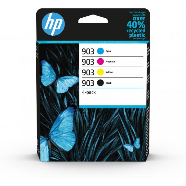 HP Confezione da 4 cartucce di inchiostro nero, ciano, magenta, giallo originali 903 (HP 903 CMYK INK CART 4-PACK CMYK)Hp6ZC73AE