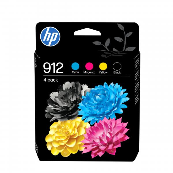 HP Confezione da 4 cartucce di inchiostro nero, ciano, magenta, giallo originali 912 (HP 912 CMYK ORIGINAL INK - CARTRIDGE 4-PACK)Hp6ZC74AE