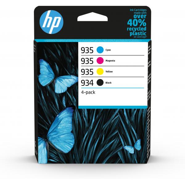 HP Confezione da quattro Cartucce di Inchiostro ciano/magenta/giallo e nero Originali 934 e 935 (HP 6ZC72AE [934/935] Ink Cartridge Multi Pack 10ml + 3x4 5ml Pack Qty 4)Hp6ZC72AE