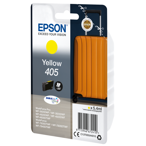 Epson Singlepack Yellow 405 DURABrite Ultra Ink (SINGLEPACK YELLOW 405 - DURABRITE ULTRA INK)Epson8715946672410C13T05G44010