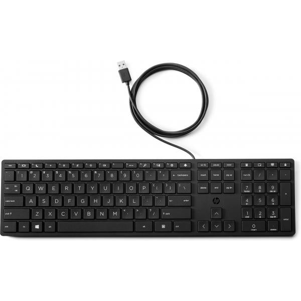 HP Tastiera Wired Desktop 320K (320K WD KEYBOARD EUROPE 320K, - Full-size [100%], USB, Used - for all EU countries 320K, Full-size [100%], USB, Mechanical, QWERTY, Black - Warranty: 12M)Hp9SR37AA#ABB