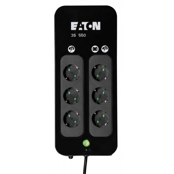 Eaton 3S 550 DIN gruppo di continuità [UPS] 0,55 kVA 330 W 6 presa[e] AC (3S 550 DIN - 3S 550 DIN, 550 VA, 330 W, - 161 V, 284 V, 50/60 Hz, 220 V - Warranty: 12M)Eaton3S550DIN