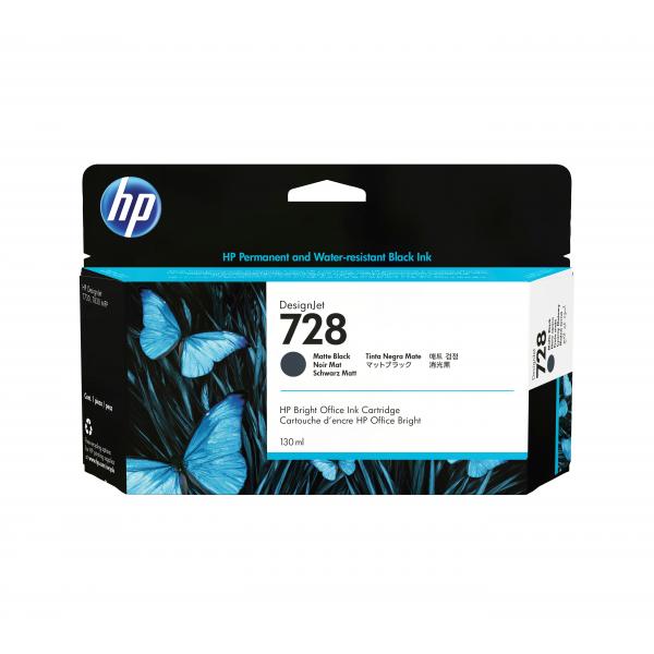 HP Cartuccia inchiostro nero opaco DesignJet 728 da 130 ml (HP 728 130-ML MATTE BLACK DESIGNJET)Hp01948503040403WX25A