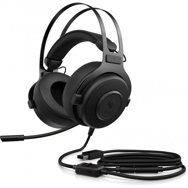 HP OMEN Blast Headset (OMEN by HP Blast - Headset - full size - wired - USB - shadow black - for HP 21, Pavilion 24, 27, 32, TP01, Pavilion Laptop 13, 14, 15)Hp1A858AA#ABB